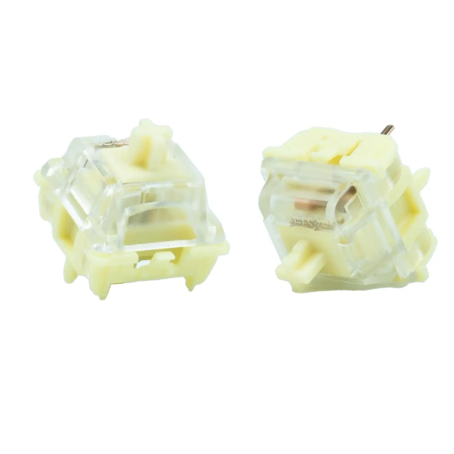 GATERON Banana Jelly Series 5-Pin Structure Mechanical Keyboard Switches (Yellow, 110pcs) - Factory Pre-Lubed, Linear/Tactile/Silent, POM Stem, Transparent Top, SMD LED Compatible, RGB Backlit, Shadow-Free Light-Diffusion System, MX-Compatible