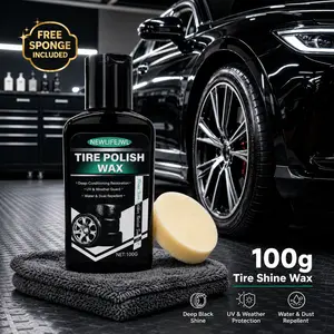 100g Tire Shine Wax  Full-Car & Motorcycles Fathersdaygift｜Long Lasting Tire Shine & Rubber Restorer｜Water & Dust Repellent Tire Care for Cars, SUVs, Bikes & Exterior Trim