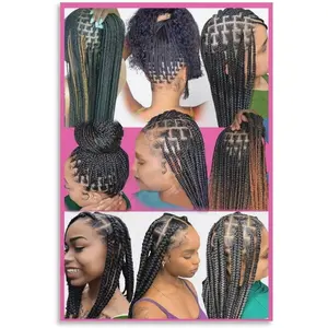 African Braiding Hair Poster Barbershop Poster (43) Hair Salon Canvas Wall Art Printing Modern Aesthetics Home Office Living Room Bedroom Room Aesthetics Decoration