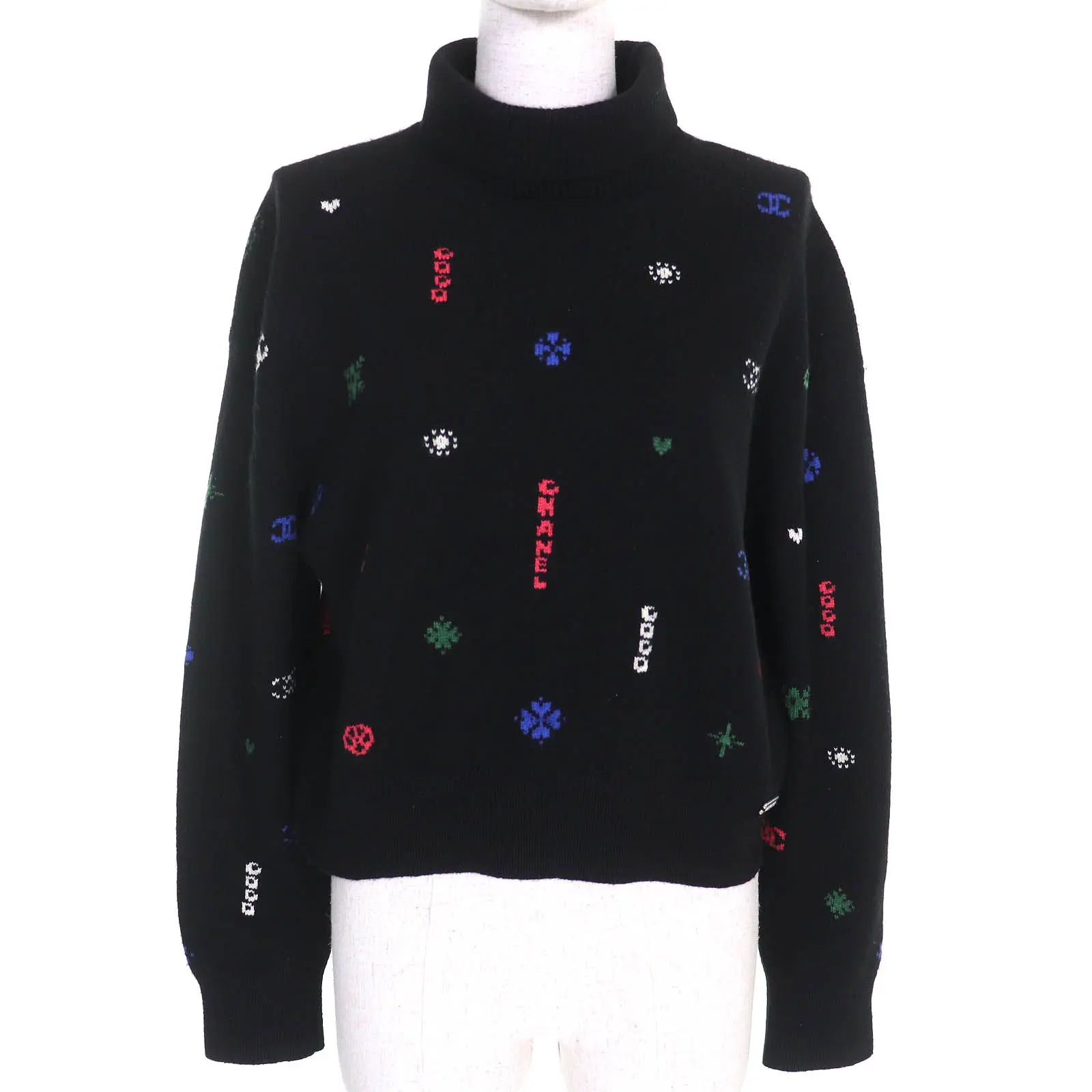 Pre-owned CHANEL Others Small Leather Goods COCO Mark Cashmere Knit Sweater
