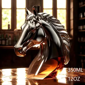 Elegant 350ml 12oz Horse Head Shaped Luxury Whiskey Bottle with Aerator for Enhanced Taste