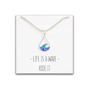 Wave Necklace "- Life Is A Wave - Ride It"