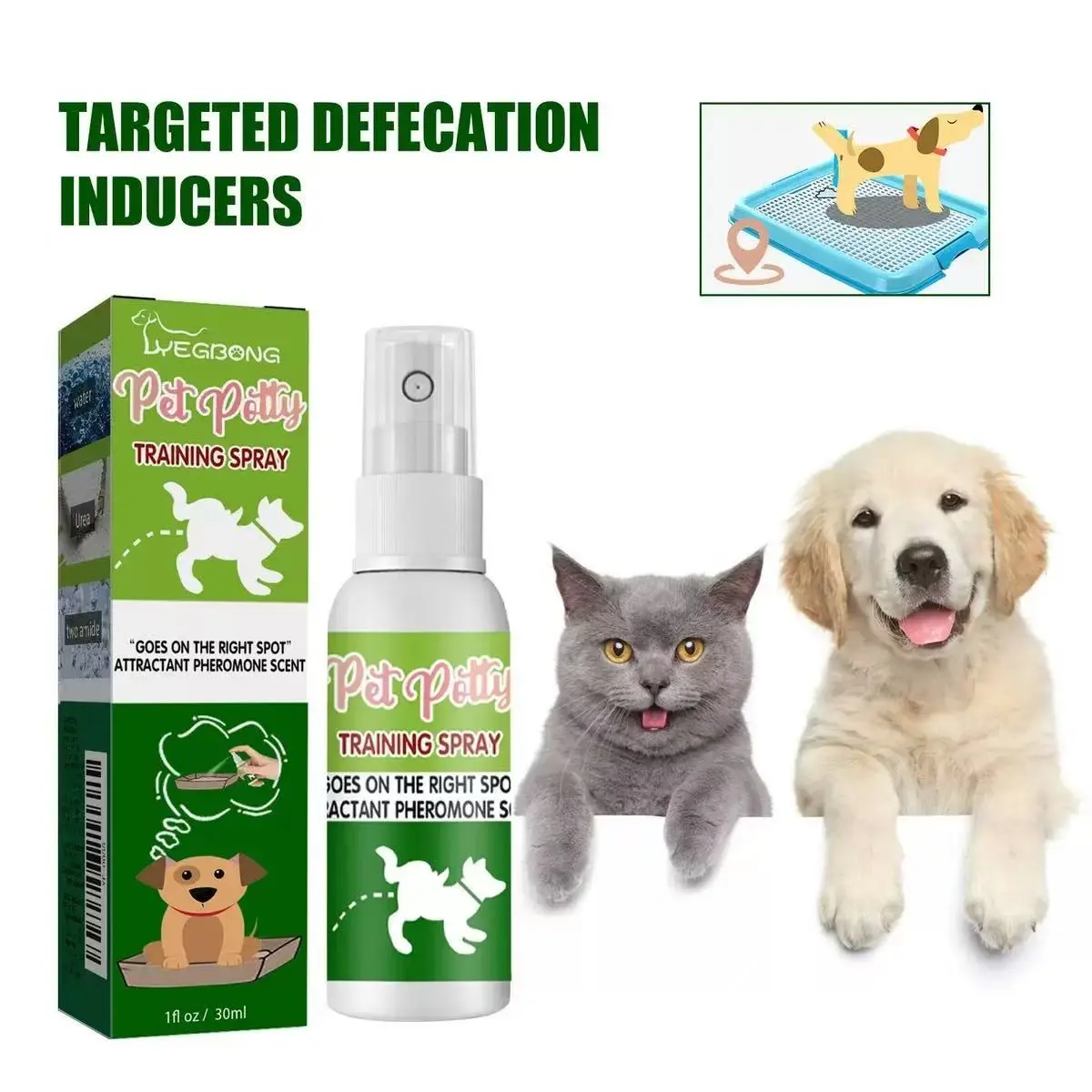 Pet Training Aid for Potty Training, Yegbong Pet Toilet Inducer Spray for Urination & Defecation Control, Effective Dog Cat Trainer