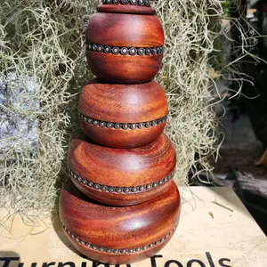 5-Piece Mahogany Keepsake Box with Inlay Design