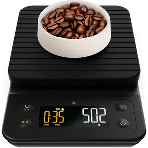 Digital Coffee Scale with Timer – Accurate 0.1g Precision, Multi-Color Display, Waterproof & Heat-Resistant Cover, for Pour-Over, Espresso, French Press, and Kitchen Use (Onyx Black)