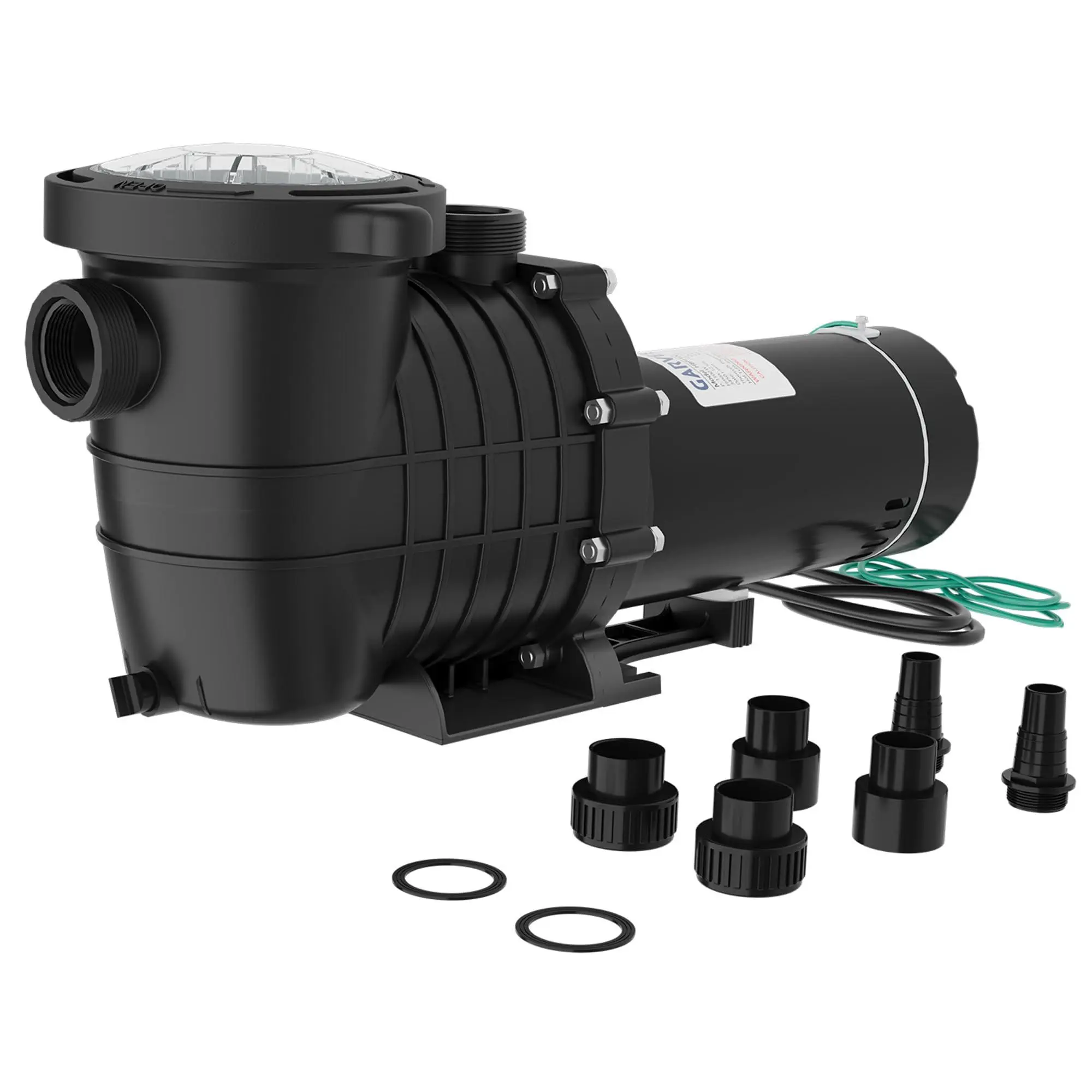 GARVEE 1.5 HP Swimming Pool Pump 1100W 220V Dual Speed Pumps with Strainer Basket for Above-Ground and In-ground, 6500 GPH Max. Flow