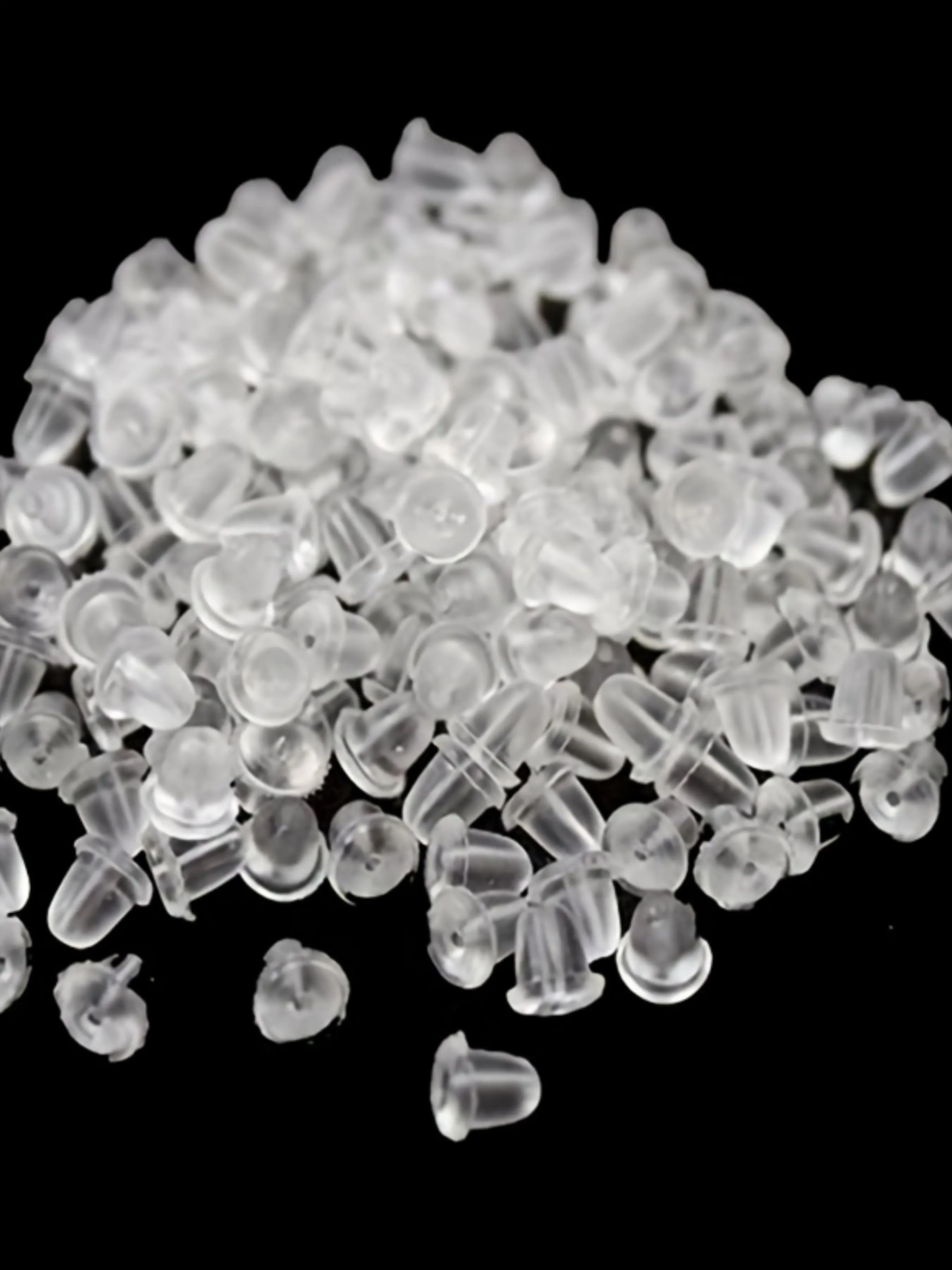 500pcs Clear Silicone Rubber Earring Clasp Backs, Safety Bullet Stopper Accessories, Ear Plug Nuts, Plugging Earrings, DIY Jewelry, Diy Beading Accessories, Jewelry Making, Jewelry Clasps And Closures