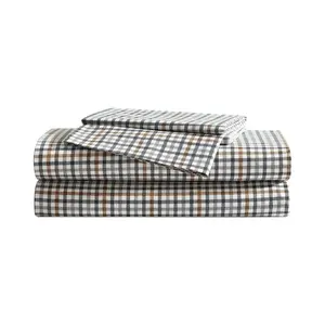 Eddie Bauer Twin Griffin Plaid Sheet Set Beige