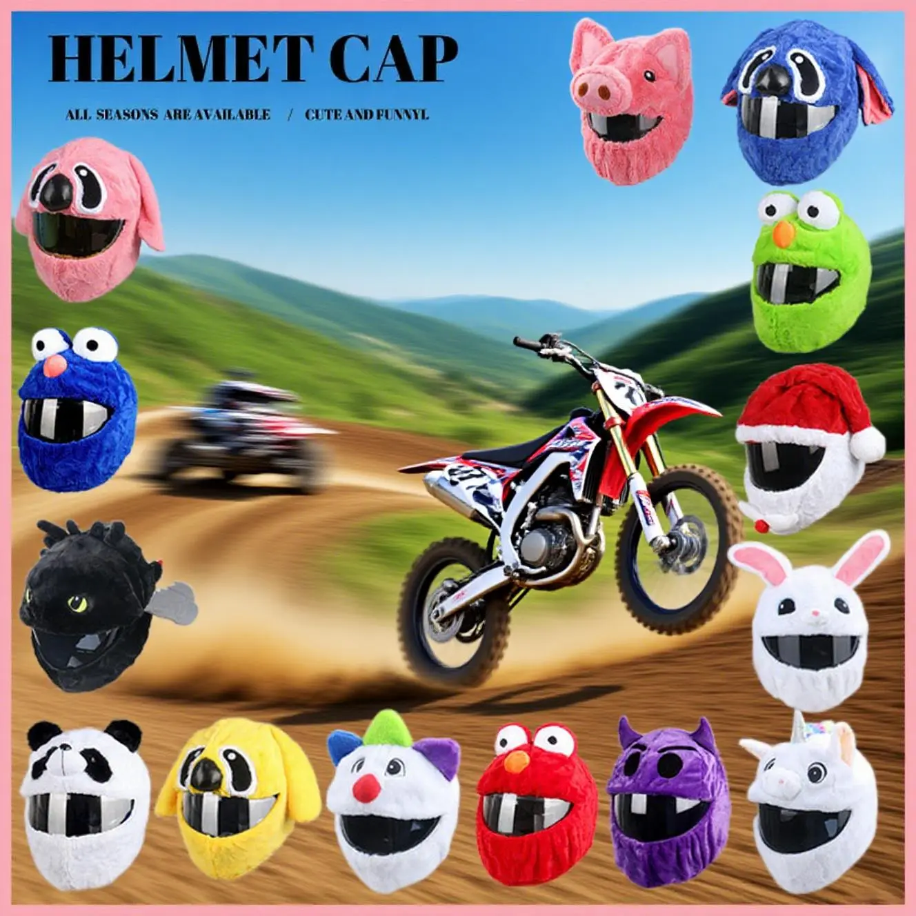 Uchoose Motorcycle Helmet Cover Motorbike Helmet Cover Motorcycle Helm Accessories Suitable For Full-face Cross-section Helmets
