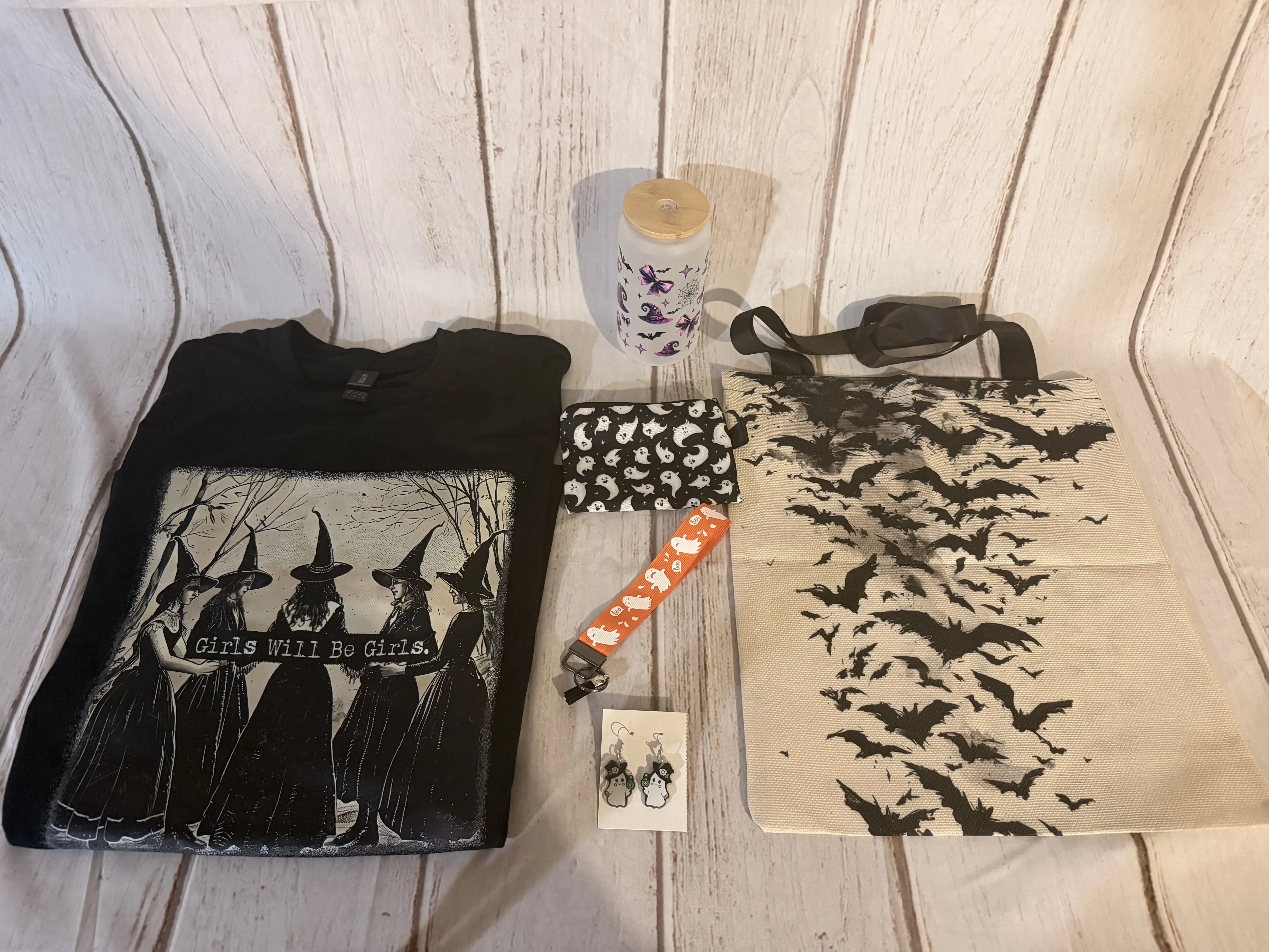 Halloween Mystery Bundle Bag | Spooky Surprise Gift Set | Tee, Cup, Tote & More!