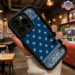 Vintage Blue Paisley Pattern Case for iPhone 17 16 15 14 Pro Max 13 12 11 XR XS Plus Air Slim Lightweight Shockproof Anti Drop Protective Durable TPU Cover