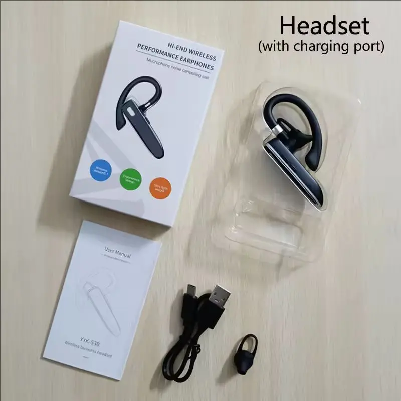 Wireless Bluetooth Headset - ENC Noise Cancelling In-Ear Earbuds with Microphone, Hands-Free Talking for Business, Driving & Cellphones Use