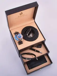 Men's Belt Watch Pen Set Gift Box, Artificial Leather Wallet Waistband, Birthday Present for Men, All Seasons Accessory, Men Accessories