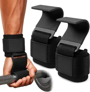 Weight Lifting Hooks (Pair) – Heavy Duty Wrist Straps with Non-Slip Steel Hooks, Neoprene Padding & Adjustable Fit – Deadlift Straps for Pull Ups, Powerlifting, Rows, Shrugs – Gym Hooks for Men & Women Strength Training