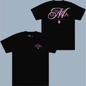 Michelob Ultra Pink Script Logo Double Sided Casual Black Beer Lover Tee