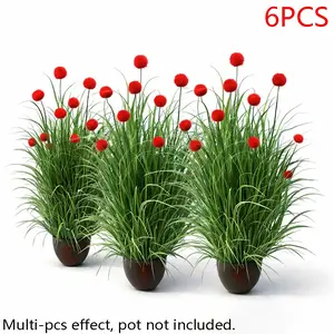 6-Pack Bulb Artificial Tall Grass Plants, Realistic Indoor & Outdoor Decor, Perfect for Holidays, Home, Party, Office, Durable Plastic
