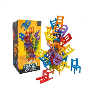 Desktop Balance Game Set, Family Game, Mini Colorful Chairs Pack of 24, Enhances Patience & Precision, Ideal Party Fun or Home Entertainment Gift, Christmas Gift