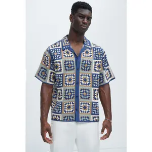 Nolan Textured Shirt - Tan/Multi