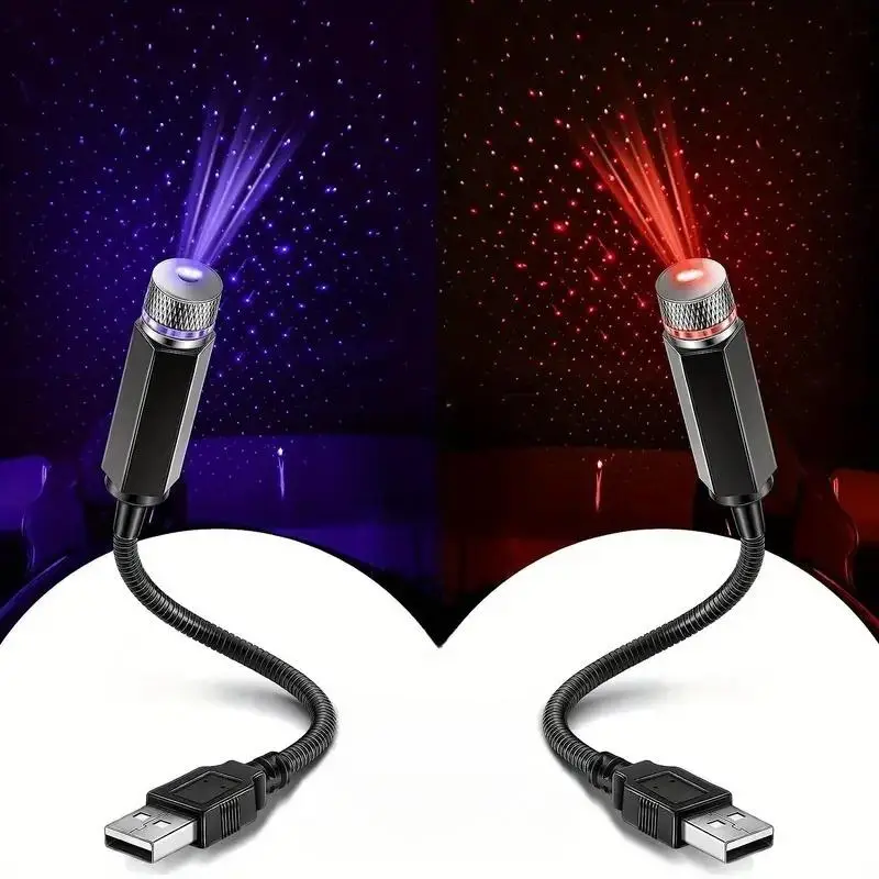 USB Powered Car Roof Atmosphere Light, Portable Adjustable Romantic Car Interior Light, Car Decorative Light for Vehicle, Ceiling, Bedroom