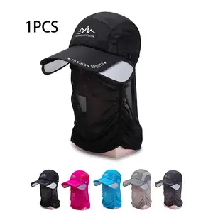 Three-In-One Breathable Mesh Outdoor Sun Hat, Adjustable Brim, Detachable Veil, Unisex, Ideal for Fishing, Hiking, Camping, Daily Wear