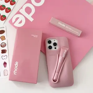 [Full Set] Rhode Ribbon Phone Case With Box and Lip Gloss Set Silicone Case for iPhone 17 16 15 14 13 12 11 Pro Max Plus Lipstick Toast Espresso Ribbon Cover