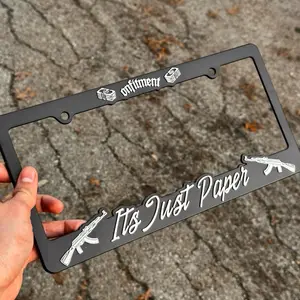 “Its Just Paper” License Plate Covers - Custom Graphic Design for License Plates
