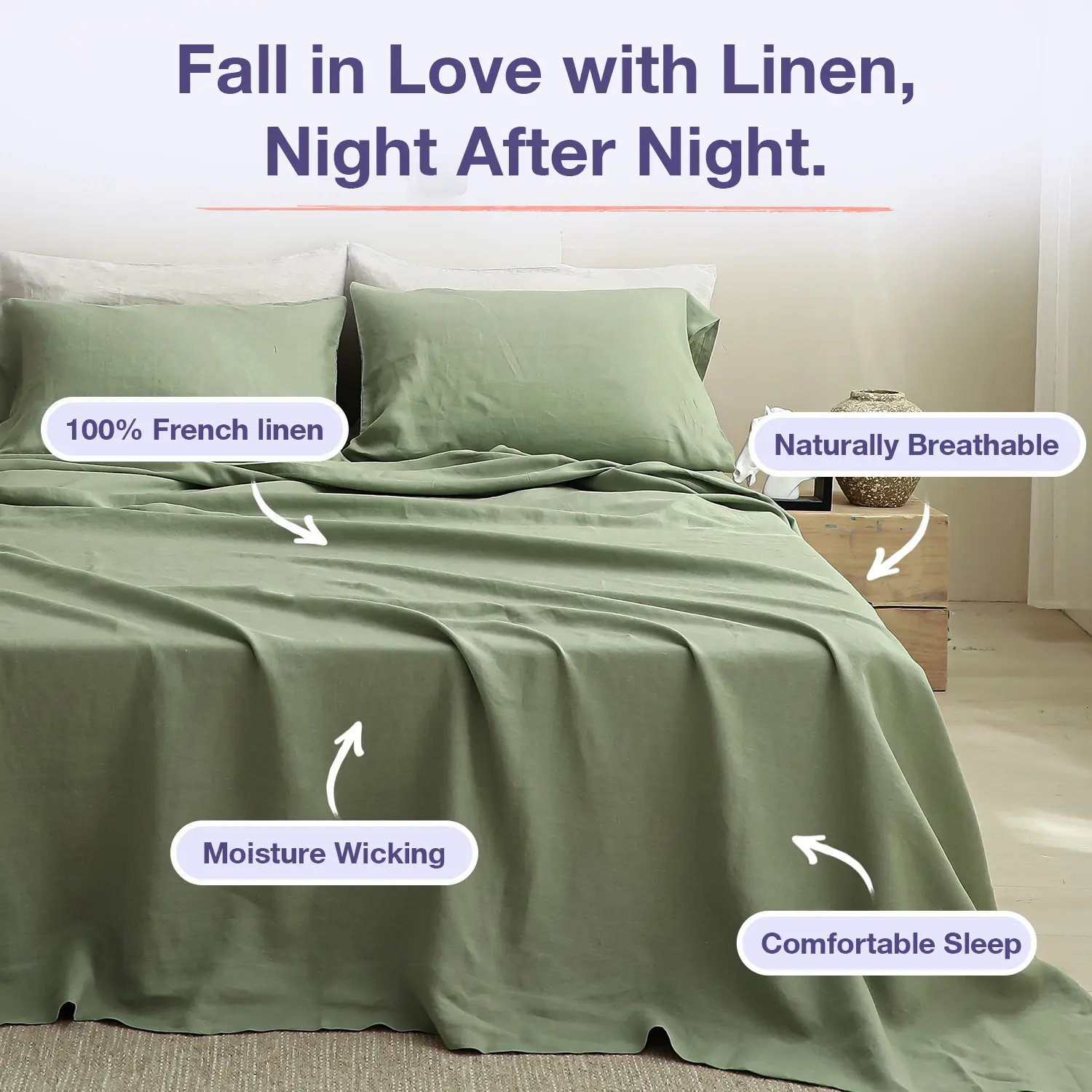Simple&Opulence 100% French Linen Bedding Set, Premium Bedding Linens, Soft Comfy Cooling Bedding, Breathable Natural Flax Sheets, Wrinkle Resistant Durable All-Season Bedding Sets, Summer Wins, TikTok Shop Summer Sale, Soft Comfy Bedding