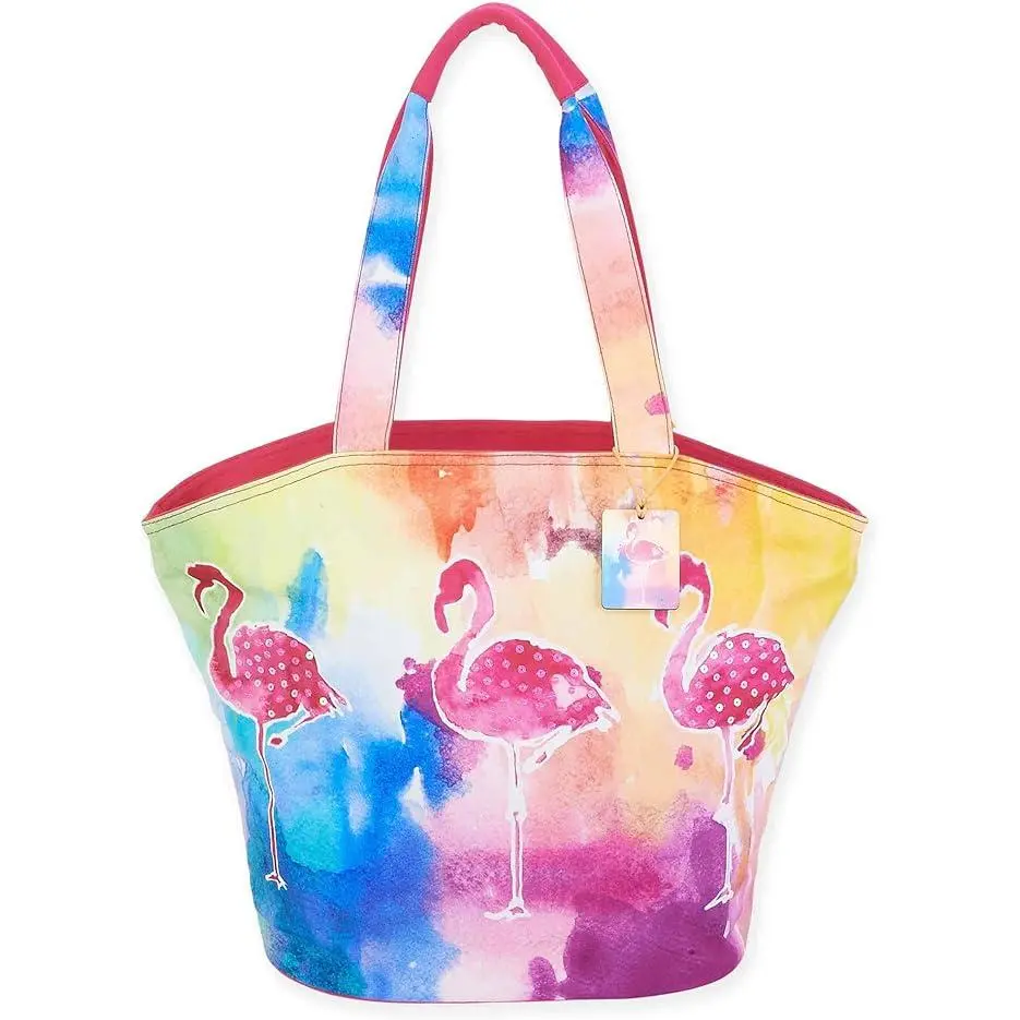 Vibrant Watercolor Flamingo Tote Bag
