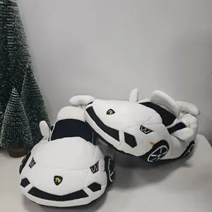 PlushKickz White Supercar Slippers (Size 7–12)