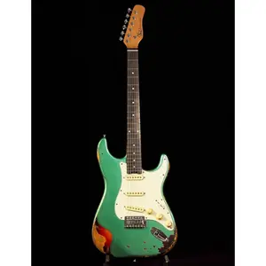 KGD Relic Electric Guitar, 6-String, Roasted Maple Neck, Rosewood Fingerboard, Bone Nut, Professional/Full Size for Adults