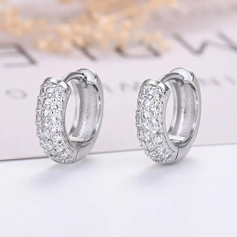 Full diamond ear buckle silver