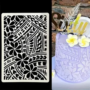 Flower Pattern Cake Stencil Sprinkler Mold, Reusable Food Grade Baking Decoration Template, Home DIY Cake Printing Tool, Pastry Decorating Tools, Wedding Birthday Party Decor