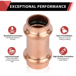 2-1/2" Press Copper Coupling NO Stop (Lead Free)