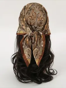 1pc Paisley Print Bandana Classic Head Wrap For Outdoor And Traveling Boho Women Square Scarf, Hair Band, Head Band Women Turban, Boho Style Shawl