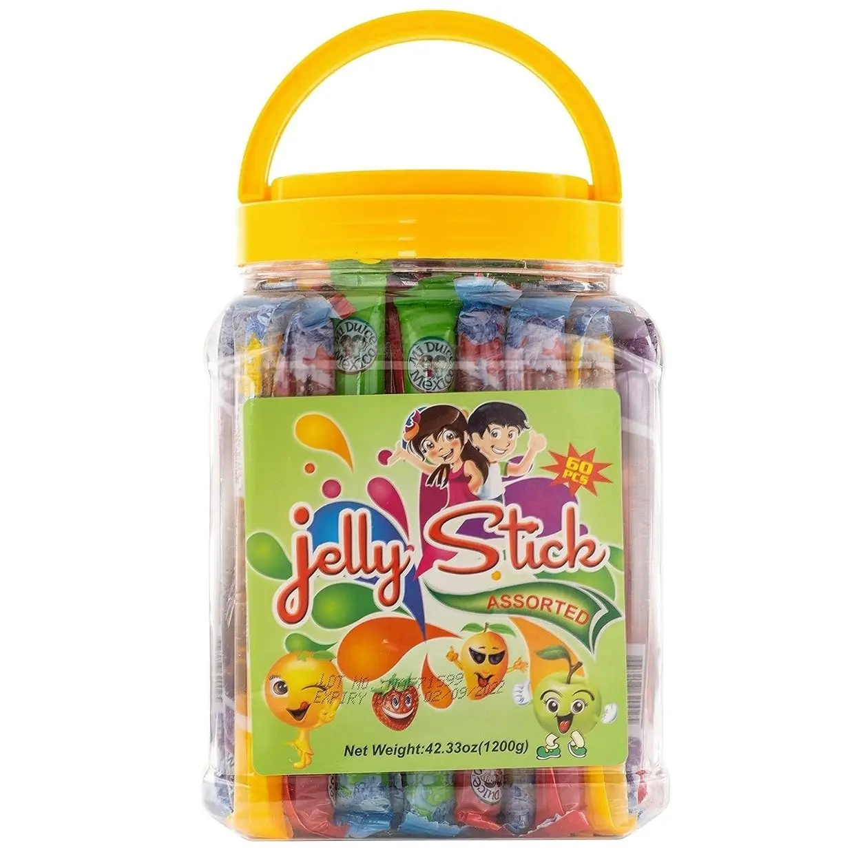 MDM JELLY STICKS GEL CANDY JAR 60 PCS 42.33OZ (1200G)