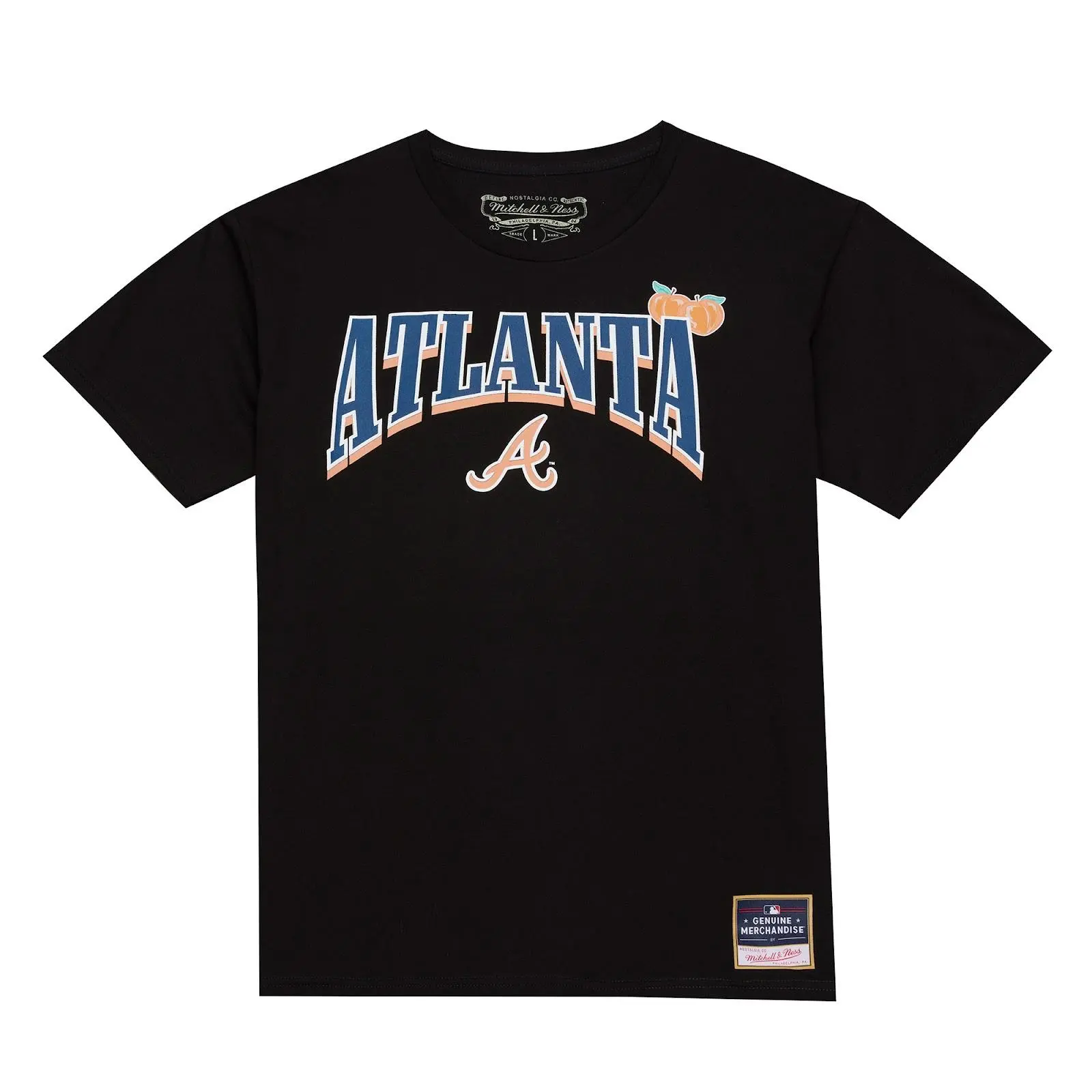 Atlanta Braves Black In the City Wordmark T-Shirt MLB Throwback Tee Graphic Vintage Fan Gear Mitchell & Ness