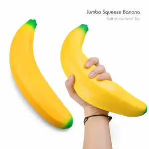 Jumbo Squeeze Banana Stress Relief Toy| Giant Fruit Squishy Fidget Toy for Kids & Adults| Super Soft Slow Rising Anti-Anxiety Soft Pinch Toy, Viral TikTok Gift
