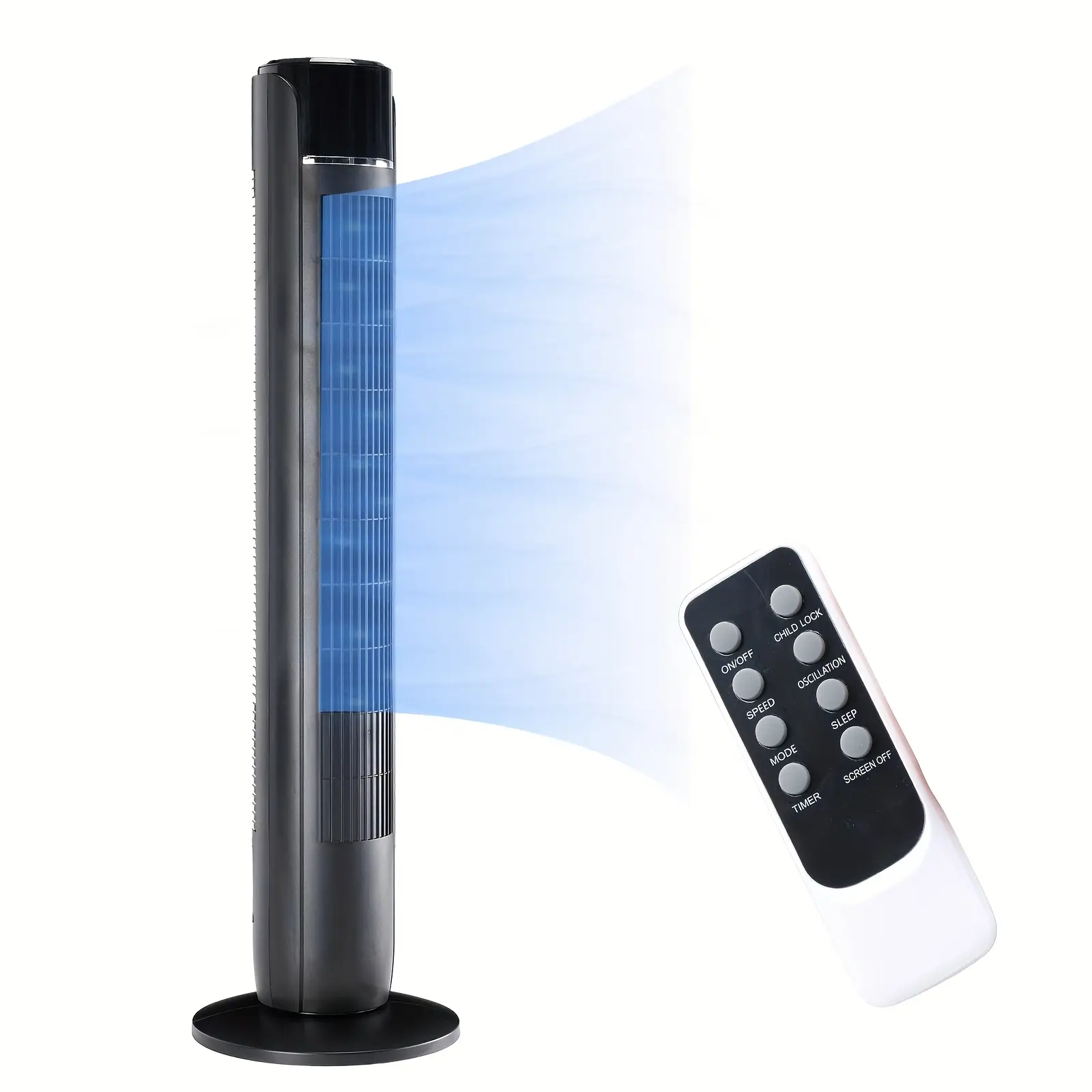 【Deal】36" Silent Tower Fan with Cold Air Blowing - Bladeless Vertical Design, 60° Rotation, 5 Speeds & Timer, Remote Control for Bedroom, Office, Livi