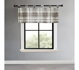 Eddie Bauer Alder Plaid Grey 50x20 Window Valance