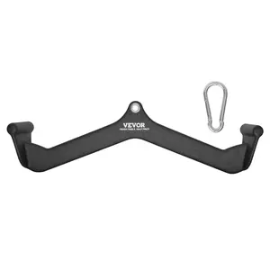 fathersdaygift VEVOR LAT Pulldown Attachment, Cable Machine Rowing V-bar Attachment, Tricep Pull Down Bar, Back Strength Training Rubber Coated Handle Grip, Bicep Curl Tricep Lat Pulldown Bar for Home Gym Fitness
