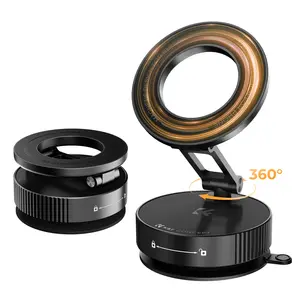 K&F CONCEPT Cell Phone Car Mount - 360° Rotatable, Foldable, Adjustable Suction Cup Holder, Universal for iPhone 17 Pro MAX 16/15/14/13/12 & Android Devices, Suction Cup Mount