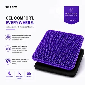 TR APEX Gel Car Seat Cushion - Honeycomb Design, Dual Layer, Breathable, Anti-Slip, Tailbone & Hip , Ideal for Car,   Office Use ,  pressure relief,  Father's Day Gift