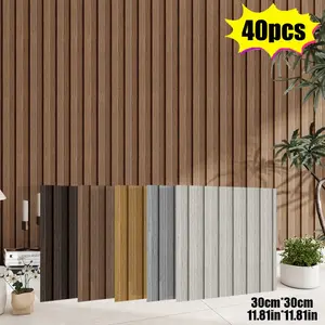 40pcs Wood Grain Pattern Wallpaper Stickers, 30x30cm Thick Waterproof Self-Adhesive, Easy Installation, Ideal for Living Room & Bedroom Decor
