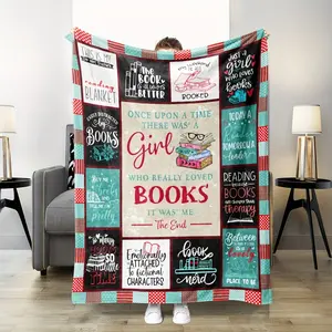 Cozy BookTok Reading Blanket | Soft Flannel Fleece Throw for Book Lovers | Creative Bookish Gift for Librarians & Bookworms, Trendy Book Club Aesthetic