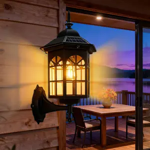 Solar Powered Wall Mounted Light, Outdoor Waterproof Wall Sconce, 3 Lighting Modes Solar Wall Light, Suitable for House, Front Porch, Garage, Wall Decoration, Solar Outside Lights