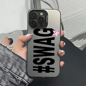 Creative Swag Letter Design Protective Phone Case, Anti-Fall Matte Back Cover, Compatible with iPhone 17/16e/16/15/14/13/12/11/mini-Pro-Max/air/x/XR/xsmax/8/7+/plus