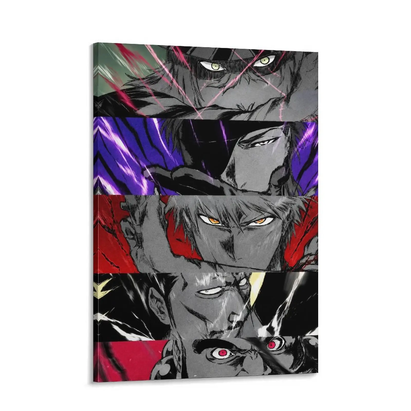 Aesthetic Anime Eyes Canvas Print Poster | Bleach Ichigo & Aizen Manga Wall Art Decor | Modern Cool Shonen Anime Picture for Men Cave Bedroom Wall Decoration