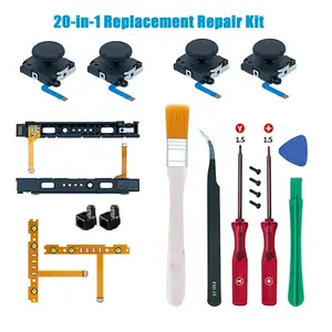 20-In-1 Joycon Repair Kit for Nintendo Switch, Includes 3D Left Right Analog Joystick, Locking Buckle, Switch Track Replacement Tools