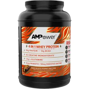 AMPOWER Whey Protein Powder (30 Servings), 2.5lbs Tub & 50g of Protein, Muscle Growth & Recovery, Post Workout Fitness Supplement Dietary Healthcare, Made in the USA