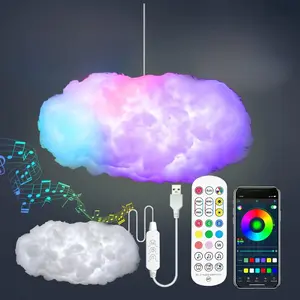Christmas Smart 3D Cloud LED Light, Color Changing Syncs Music, Halloween Room Decor, USB Powered, Home DIY Fun, Dynamic LED Lights